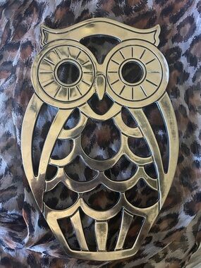 Vintage Leonard Silver-Plated Owl Trivet - Mid-Century Owl